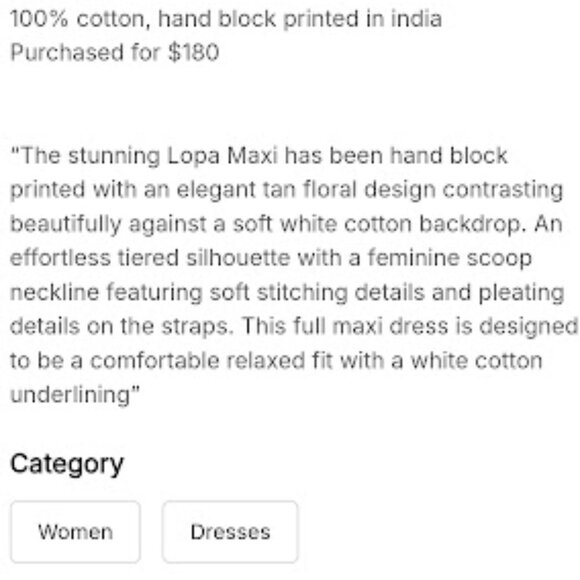 Daughters of India Floral Maxi Dress - Cream and Brown - Picture 8 of 8